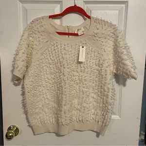 NWT Anthropologie Maeve cream sweater in XL. Super cute cream sweater!